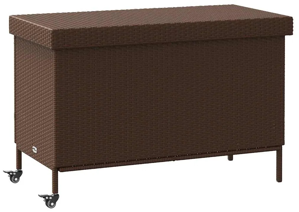 Contenitore Da Giardino Con Ruote Marrone Polyrattan /