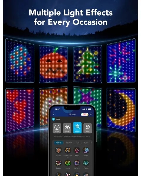 Govee - RGBIC Curtain Lampada 520 LED 1,5x2m Wi-Fi IP65