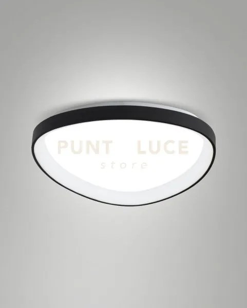 Quirk plafoniera led nera d.60cm  a led cct 2700k - 3200k - 4000k- ...