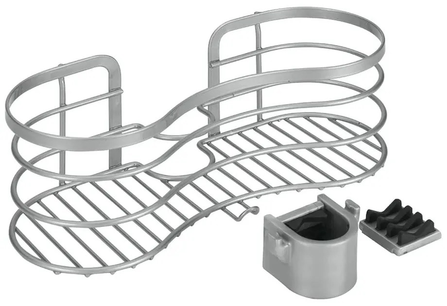 Mensola da bagno in acciaio sospesa in argento Viva! - Metaltex