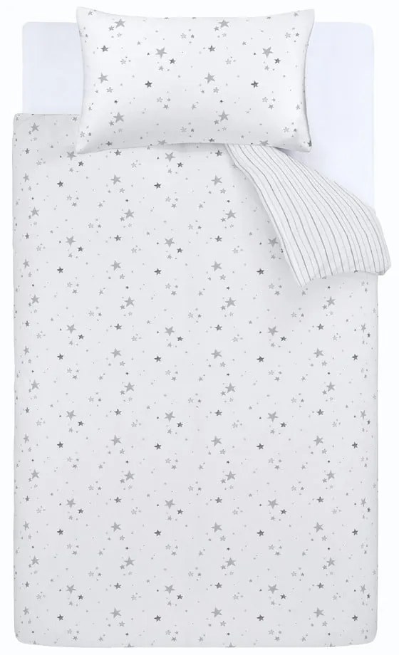 Lenzuola in cotone per neonati 150x120 cm Stars - Bianca