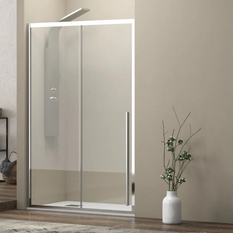 Kamalu - Porta doccia nicchia 150cm scorrevole vetro 8mm altezza 200h | KEL4000