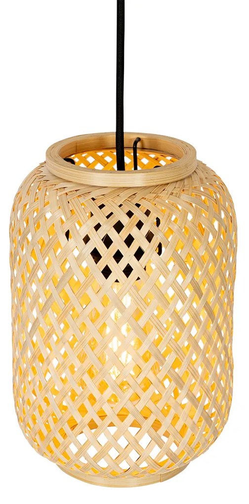 Lampadario orientale in bambù a 3 luci - Yvonne