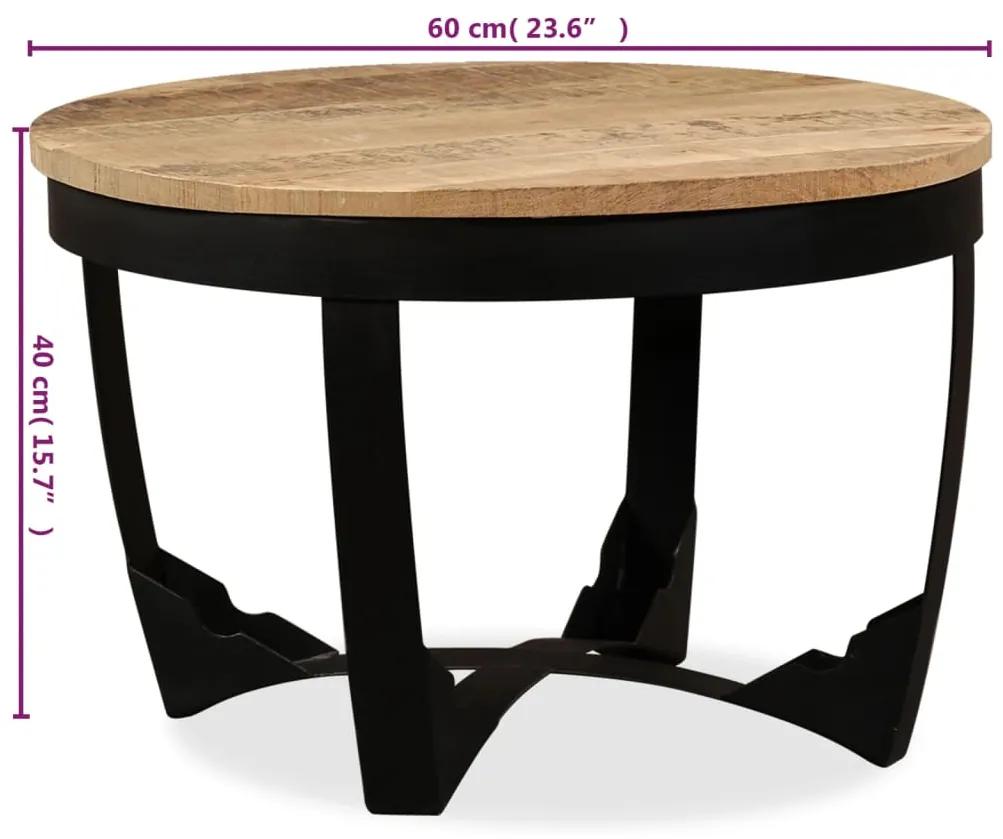 Tavolino da Salotto in Legno Massello Grezzo di Mango 60x40 cm