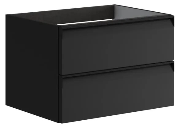 Mobile da bagno sospeso sotto lavabo L 59.5 x H 40 x P 45.5 cm antracite laccato opaco, 2 cassetti VISOBATH Fusion