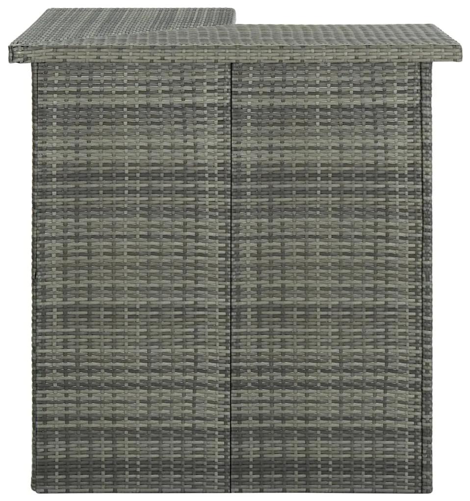 Tavolo da bar angolare grigio 100x50x105 cm in polyrattan