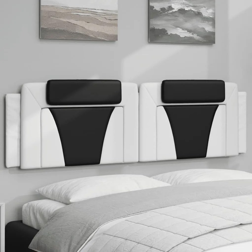 Cuscino Testiera Bianco E Nero 180 Cm İn Similpelle /