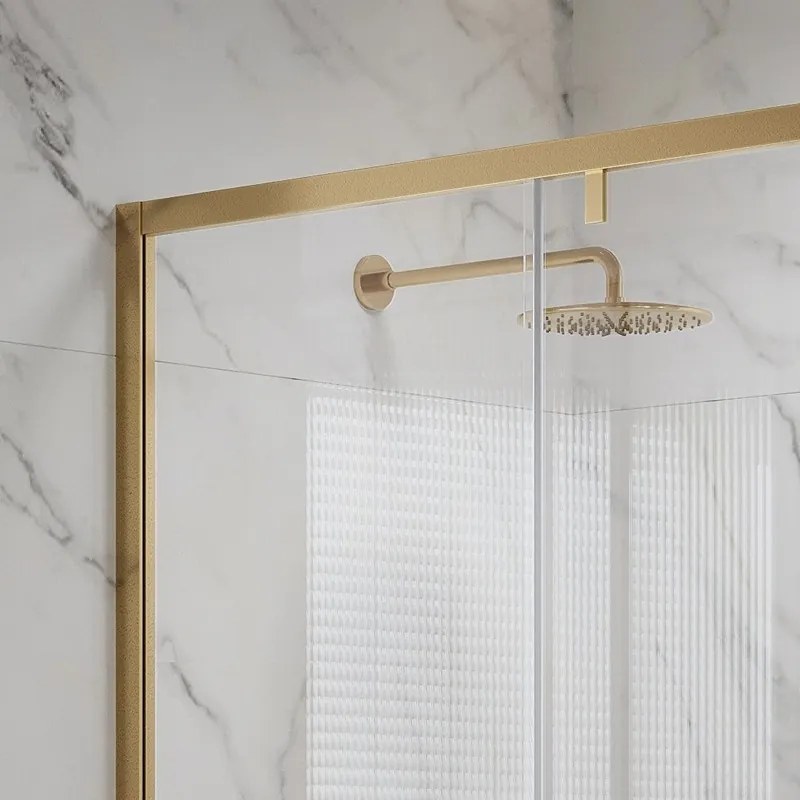 Kamalu - Cabina doccia 80x140 telaio colore oro scorrevole vetro 8mm | KSA5000G