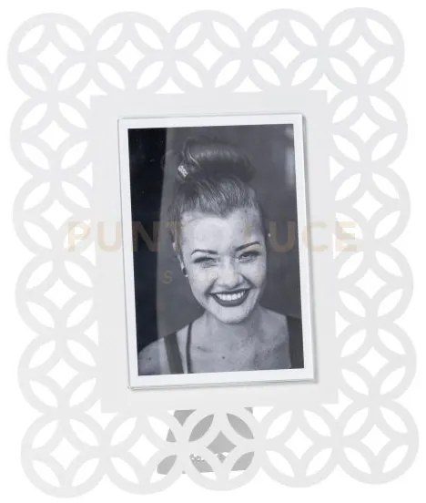 Portafoto di design zen grande bianco marmo in ferro e polimetilmet...