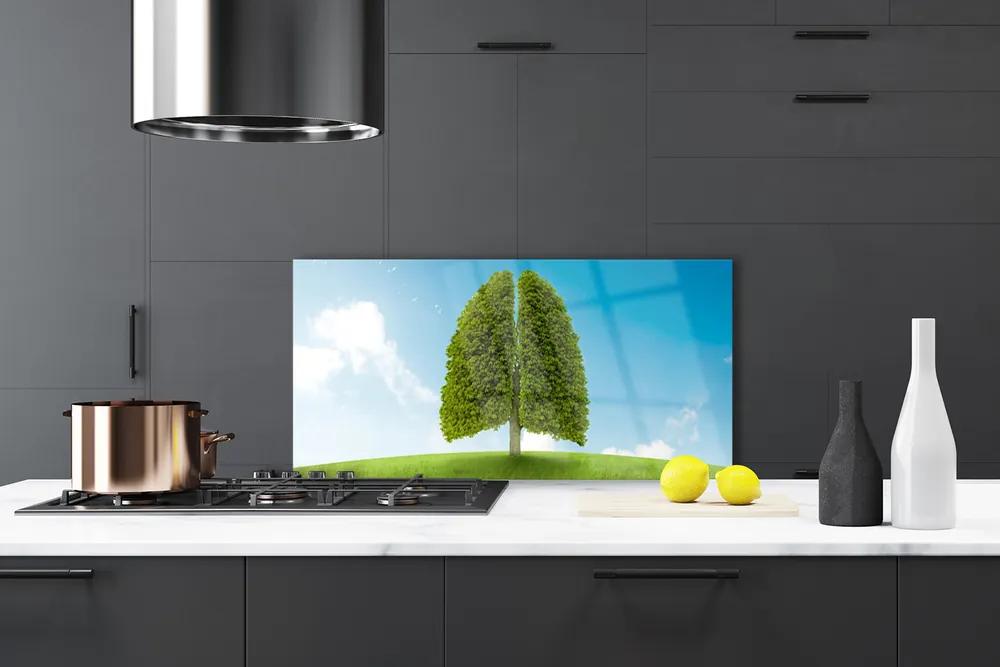Rivestimento parete cucina Erba, albero, polmoni, natura 100x50 cm
