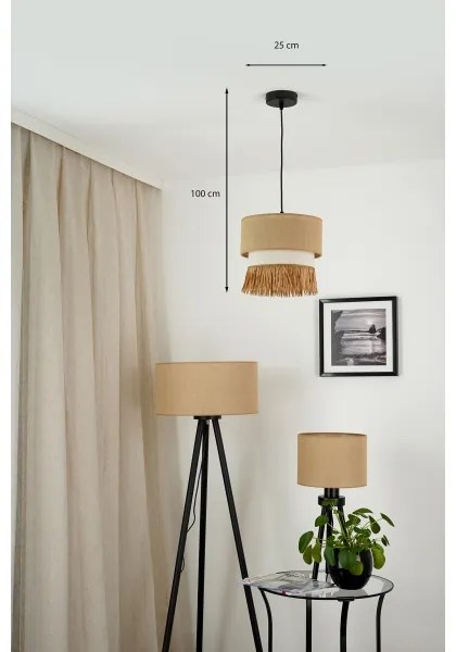 Brilagi - Lampadario a cavo WINNETOU BOHO 1xE27/15W/230V Ø 25 cm marrone/crema