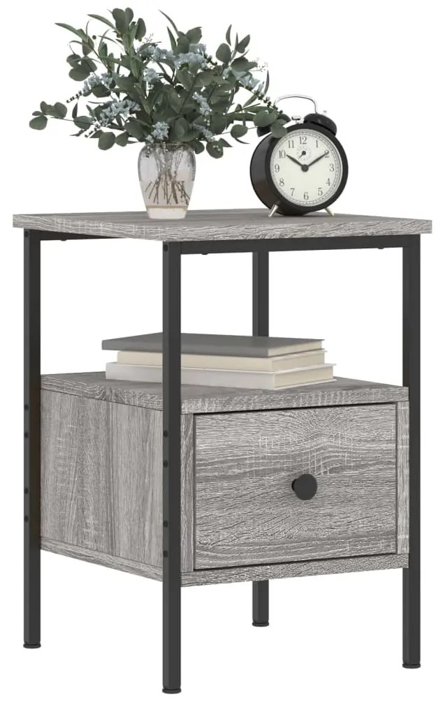 Comodini 2pz grigio sonoma 34x36x50 cm in legno multistrato