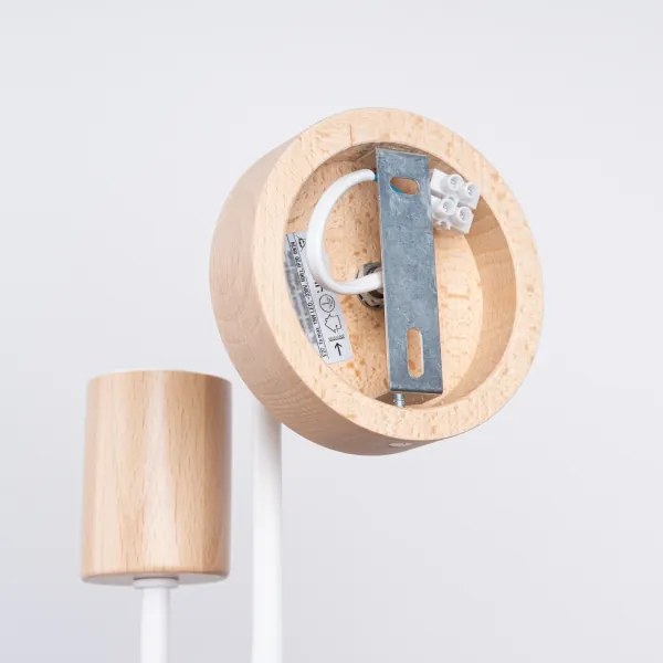 Sollux SL.1664 - Applique TIMBO 1xE27/15W/230V bianco/beige/faggio