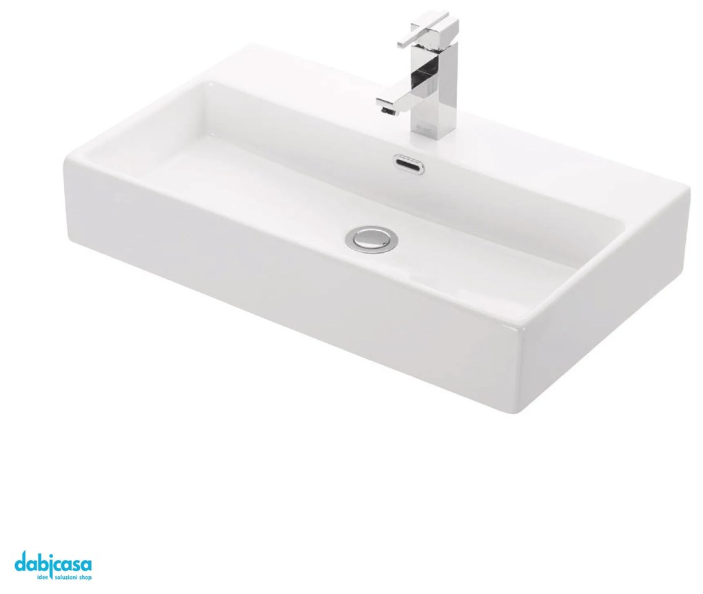 Lavabo Sospeso "Daphne" Da 70x41 Cm Finitura Bianco Lucido