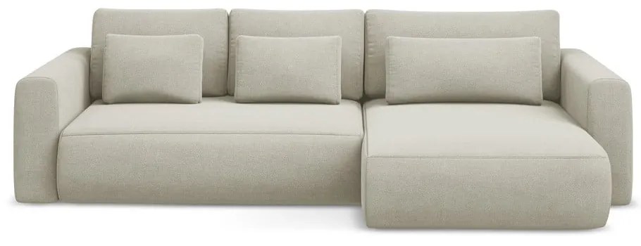 Divano angolare beige allungabile/con contenitore (con penisola a destra/con chaise lounge) Kapua – Makamii