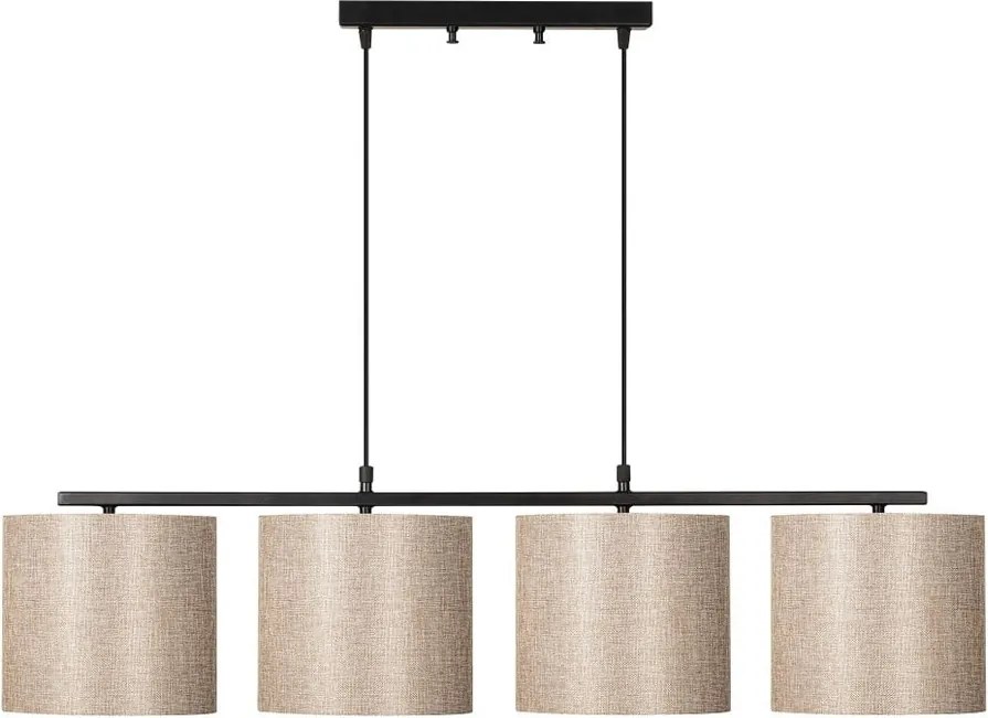 Lampadario nero con paralume in tessuto Baston – Opviq lights
