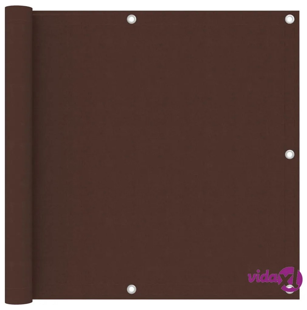 vidaXL Paravento da Balcone Marrone 90x500 cm in Tessuto Oxford