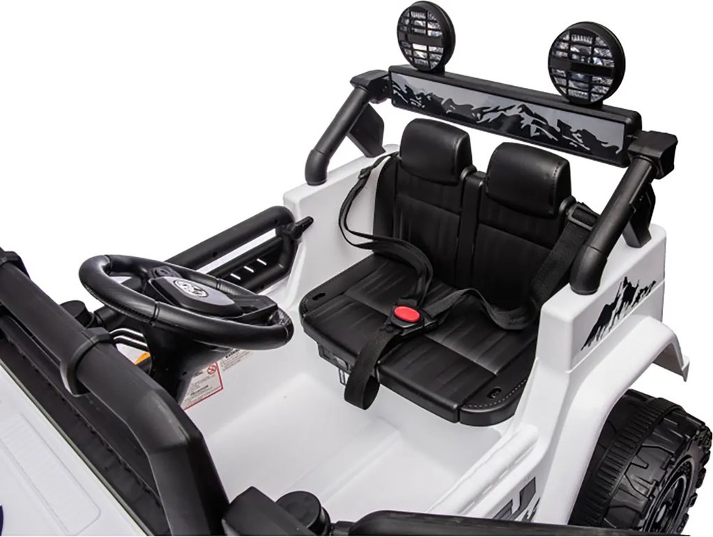 Macchina Elettrica per Bambini Fuoristrada Toyota Fj Cruiser 12V Telecomando Ruote in Gomma e Sedile in Pelle Bianco...