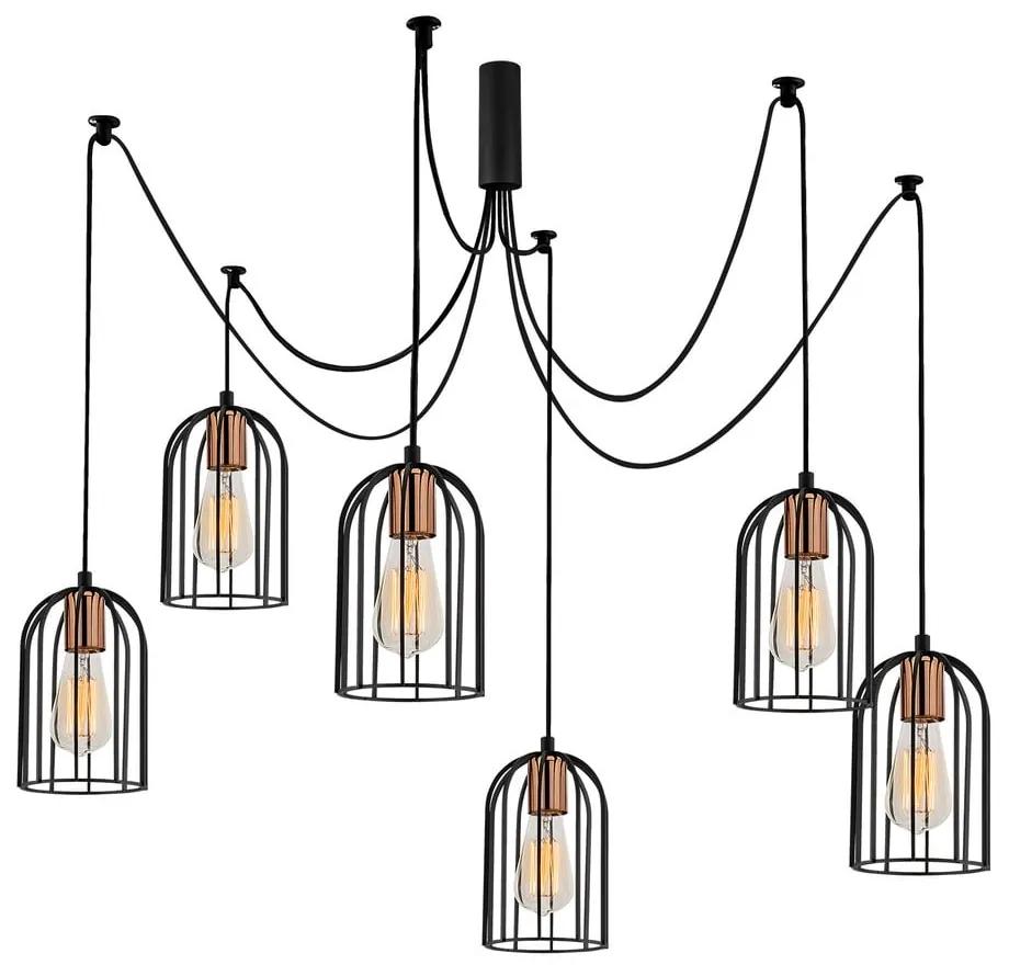 Lampada a sospensione nera per 6 lampadine Pamukkale - Opviq lights
