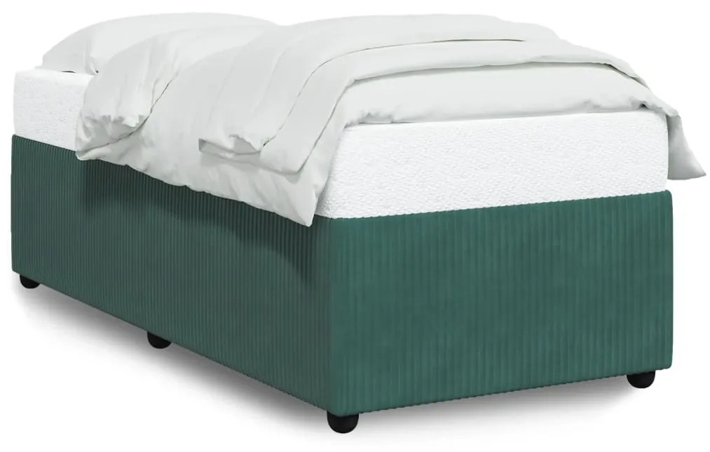 Giroletto Senza Materasso Verde Scuro 100x200 Cm İn Velluto /