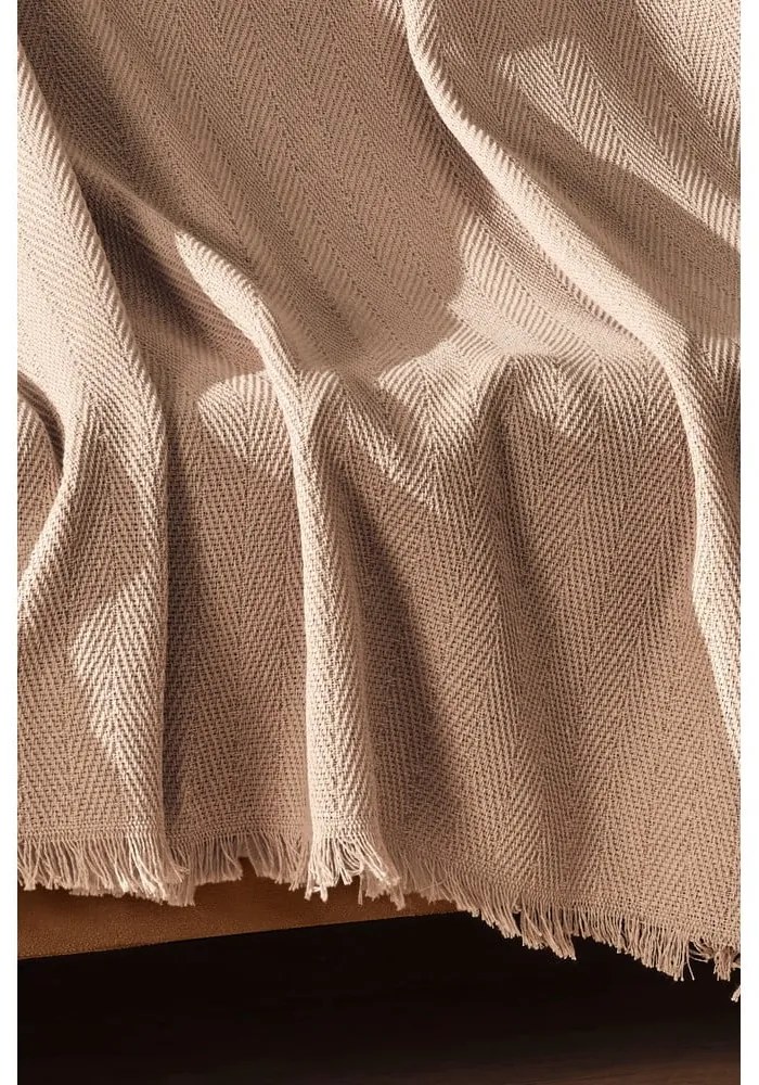 Copriletto marrone in cotone riciclato 170x205 cm Merlin - Mijolnir