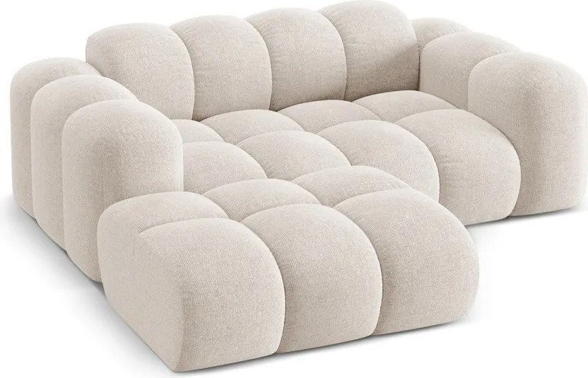 Divano angolare color crema (con penisola a sinistra/con chaise lounge) con rivestimento in ciniglia Treno – Cosmopolitan Design