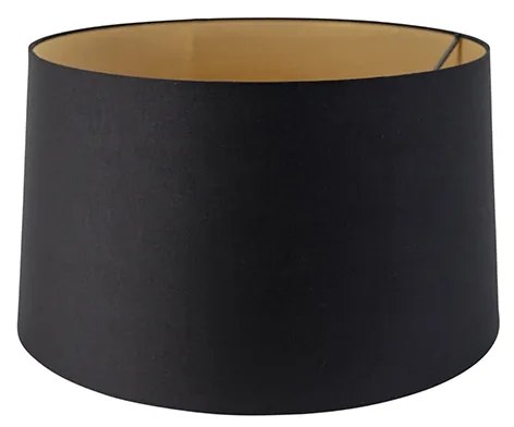 Paralume in cotone nero 45/50/28 con interno dorato