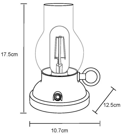 Globo 58016A - Lampada da tavolo LED dimmerabile PETRO 1W/3,7V 1200mAh antracite