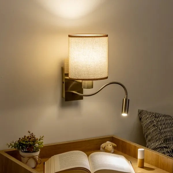 Brilagi - Applique a LED NUBILA 1xE27/25W/230V + LED/3W ottone/marrone