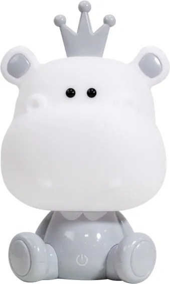 ONLI - Lampada notturna dimmerabile per bambini PUPPIES LED/3W/230V 25 cm ippopotamo/grigio