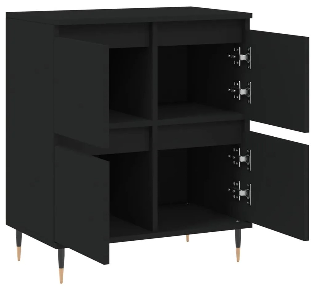 Credenza Nero 60x35x70 cm in Legno Multistrato