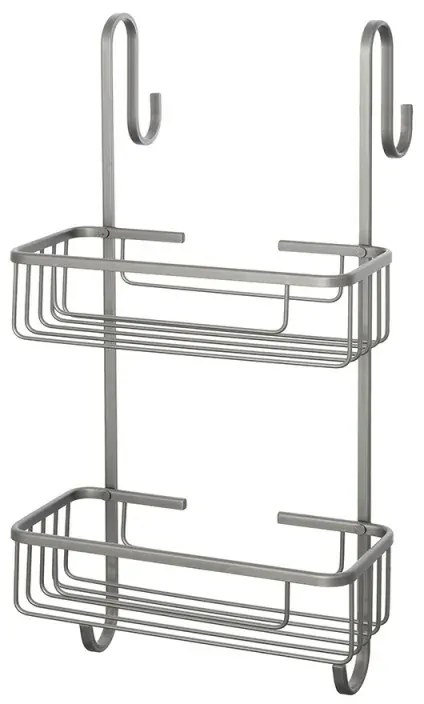 Mensola doccia portaoggetti rettangolare con ganci in acciaio canna di fucile