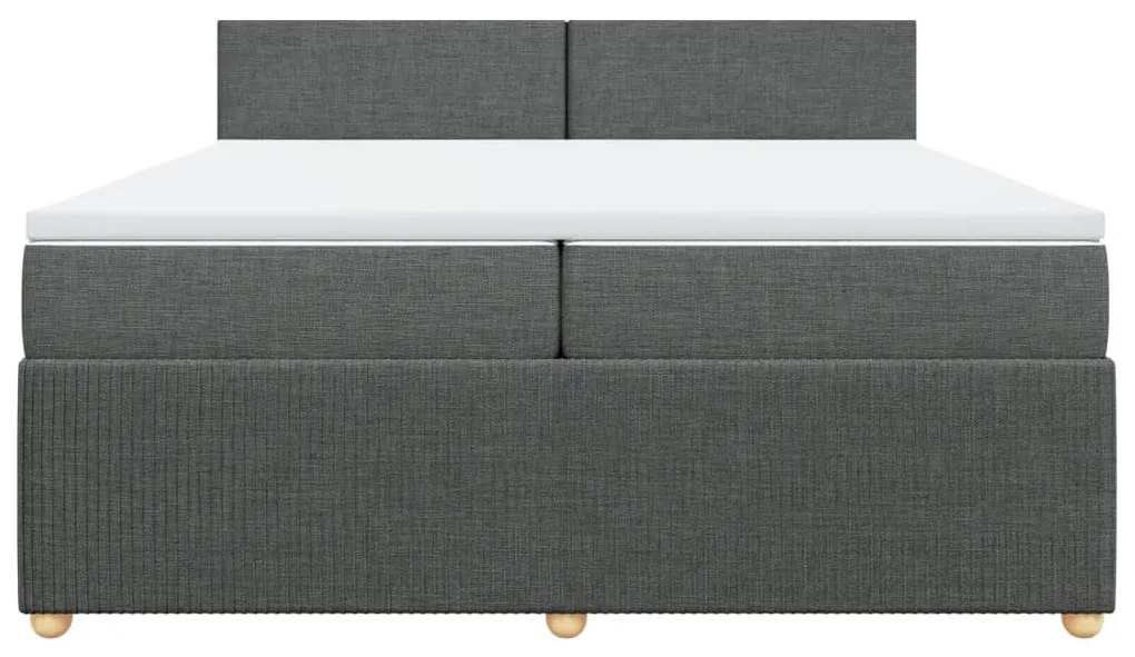 Giroletto a molle con materasso grigio scuro 200x200 cm tessuto