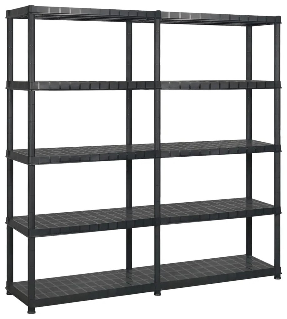 Scaffale A 5 Ripiani Nero 170x40x185 Cm İn Plastica /