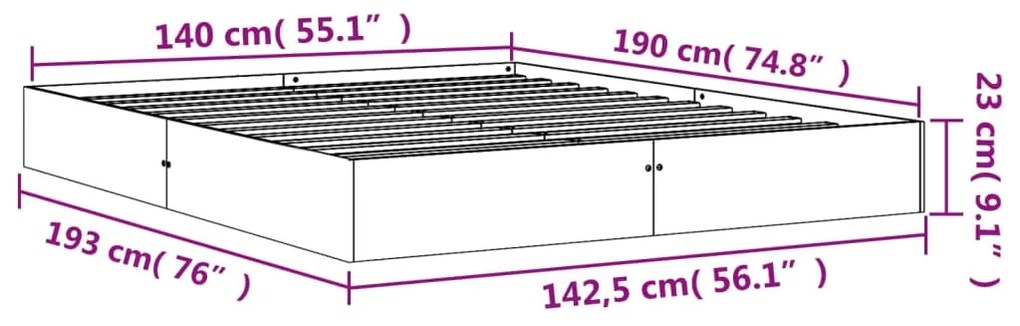 Giroletto Marrone Cera 140x190 cm in Legno Massello di Pino