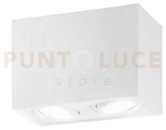 Plafoniera town bianca quadrata 2 luci attacco gu10 17,8x9,6x12,5cm