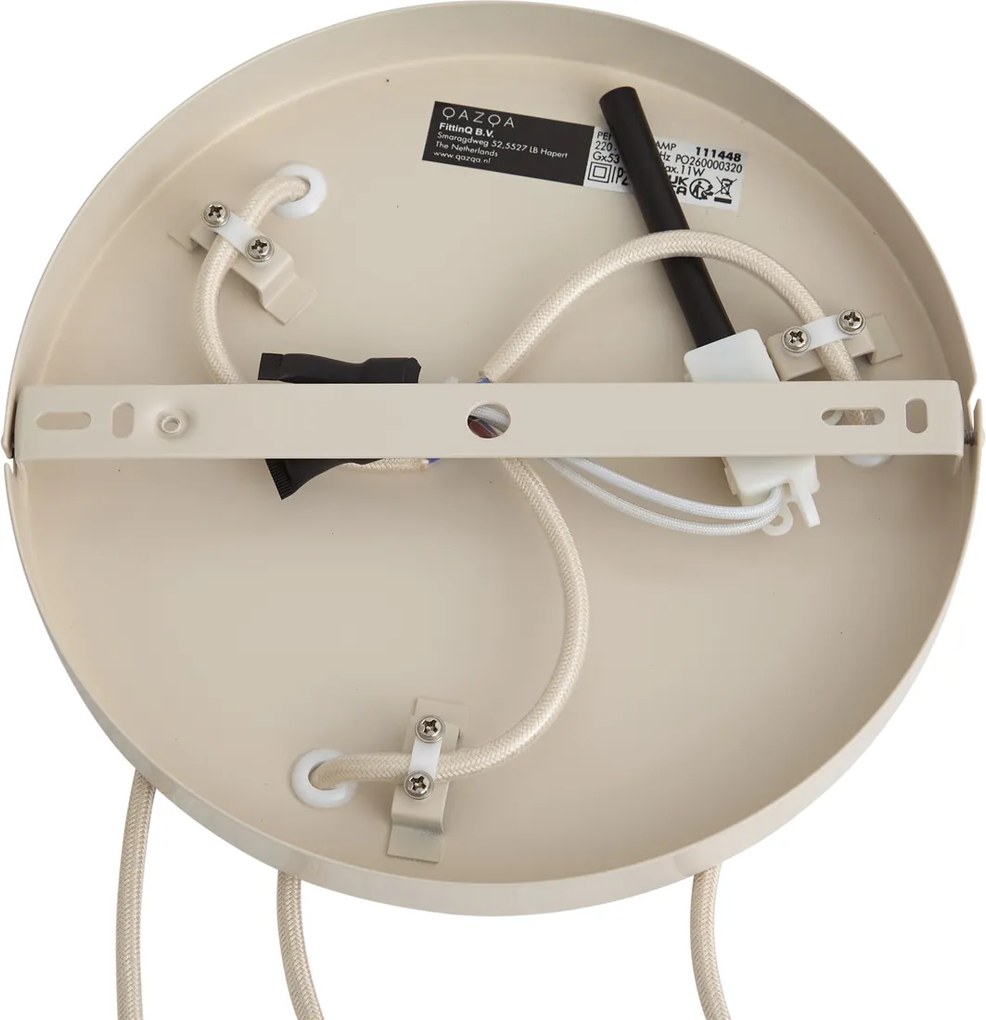Lampada a sospensione moderna beige con paralume rotondo a 3 luci - Concerto