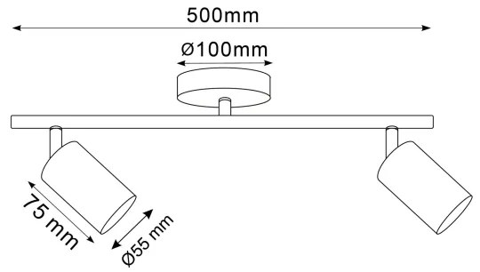 Faretto LED RGBW dimmerabile GOLDI 2xGU10/6W/230V 3000K oro