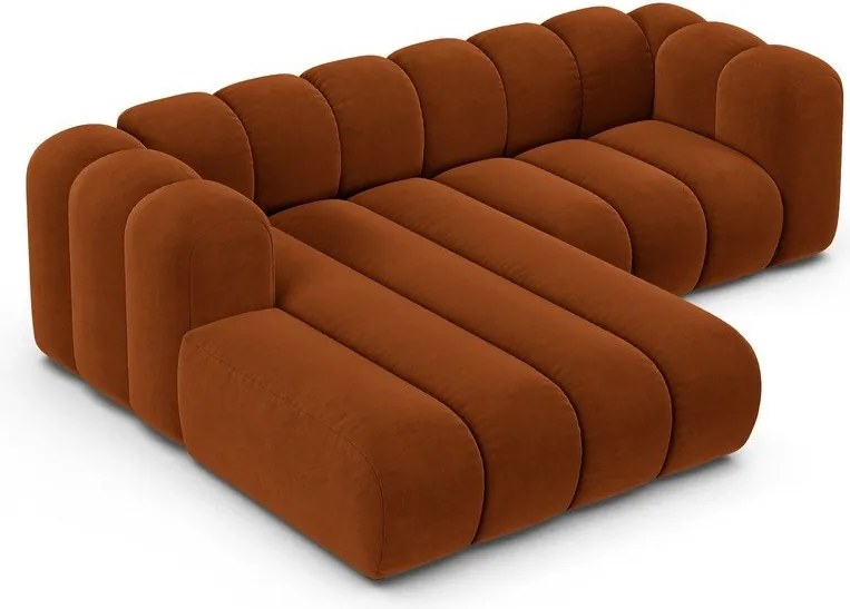 Divano angolare arancione ad angolo sinistro Lupine - Micadoni Home