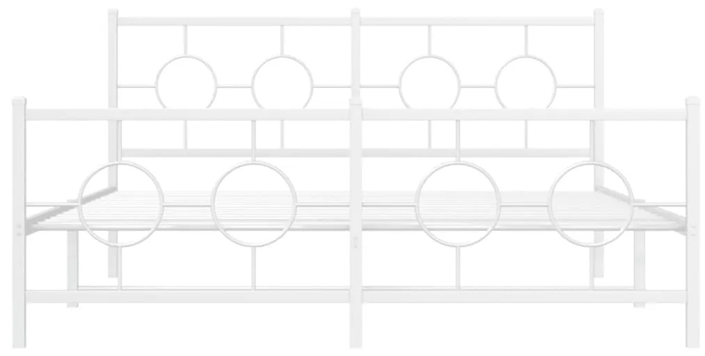 Giroletto con testiera e pediera metallo bianco 160x200 cm