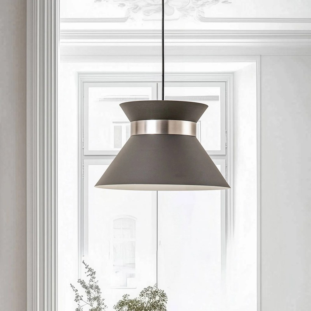 Luminex Lampada a sospensione Avery con paralume in metallo antracite/nichel