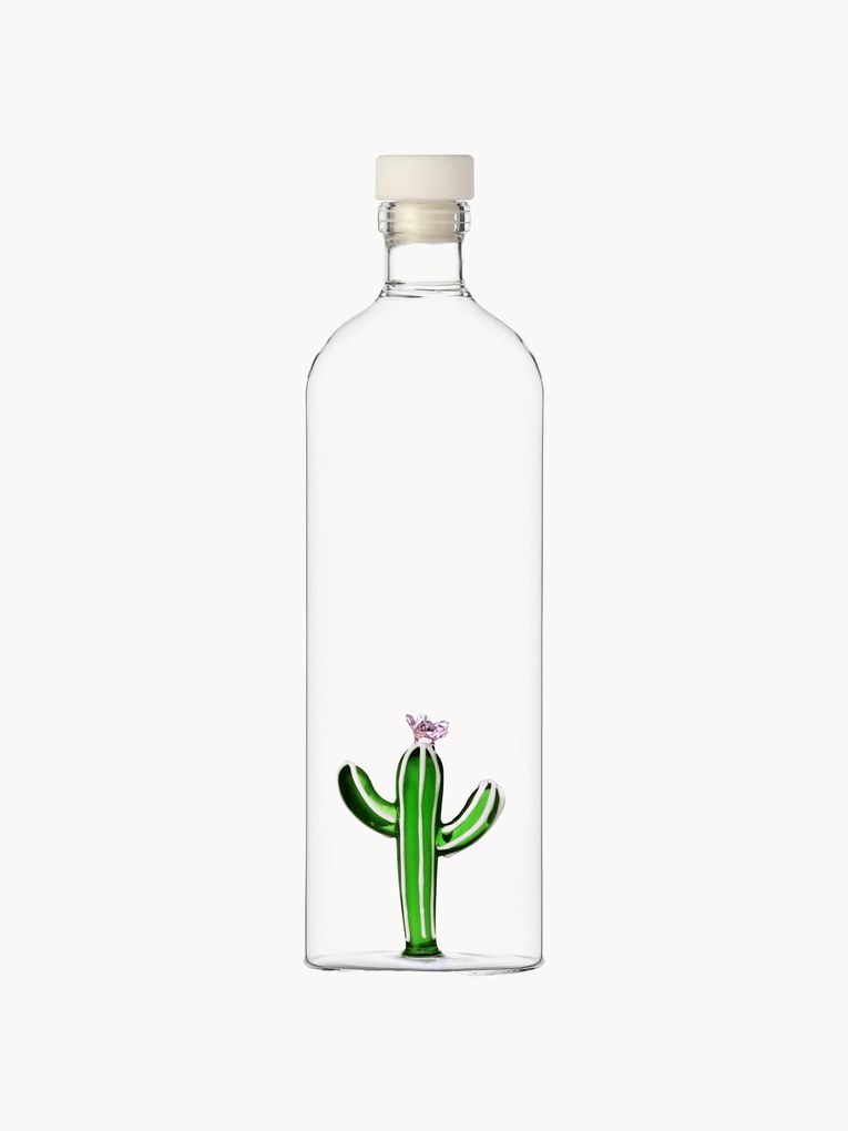 Caraffa in vetro borosilicato fatta a mano Cactus, 1.1 L