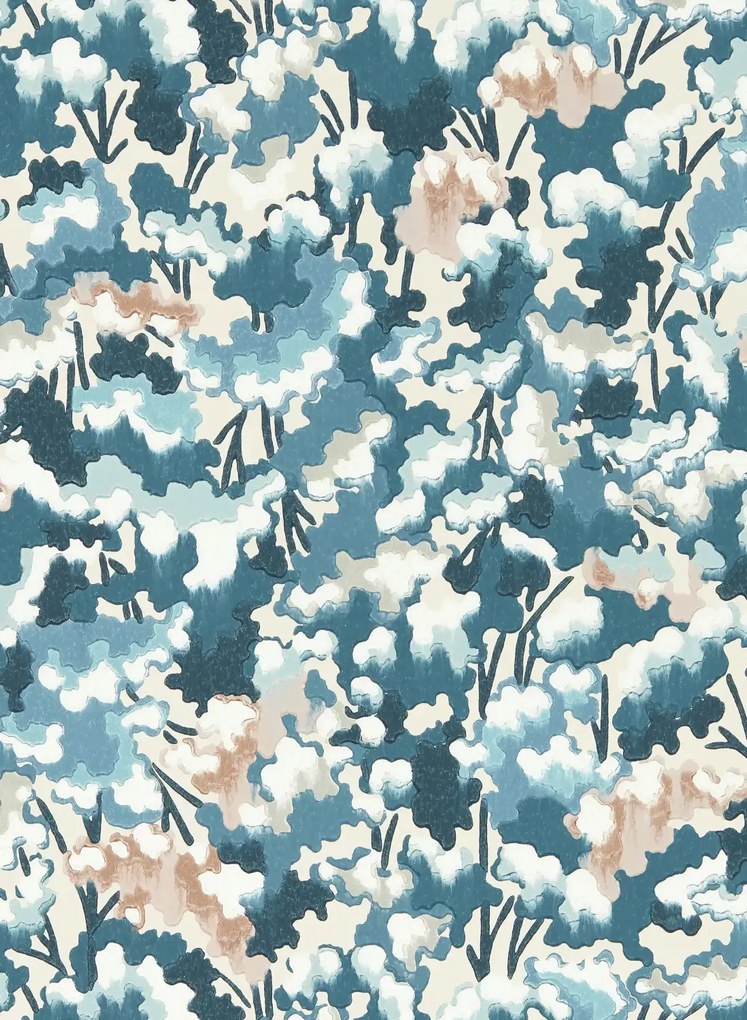 Harlequin Carta da parati Tree Tops - Midnight/ Positano/ Cornflower
