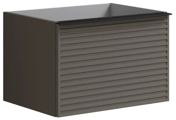 Mobile da bagno sospeso sotto lavabo L 60 x H 40 x P 45.5 cm grigio, 2 cassetti Pixel