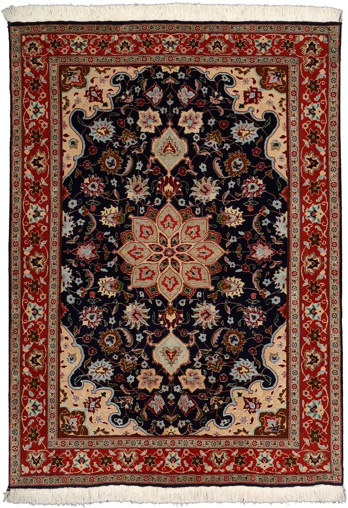 Tabriz Tappeto persiano 150x100 Rosso (Iran) Annodato A Mano