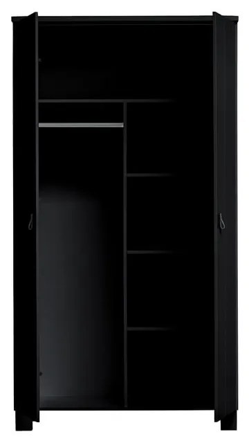 Armadio in pino nero 111x202 cm Ties - WOOOD