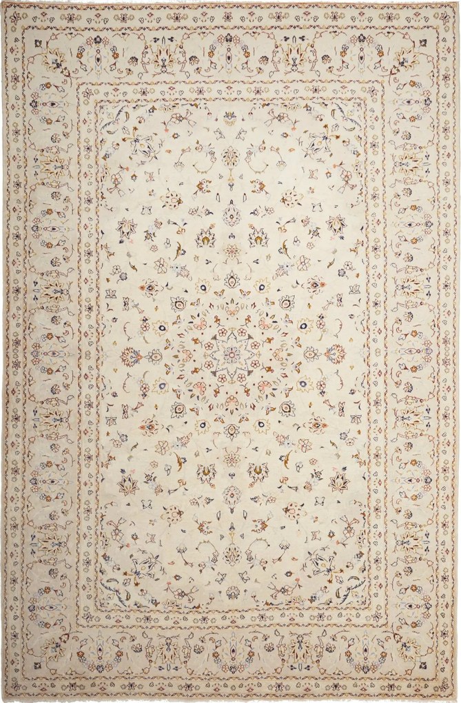 Kashan Tappeto 200 x 310 Beige (Iran) Annodato A Mano