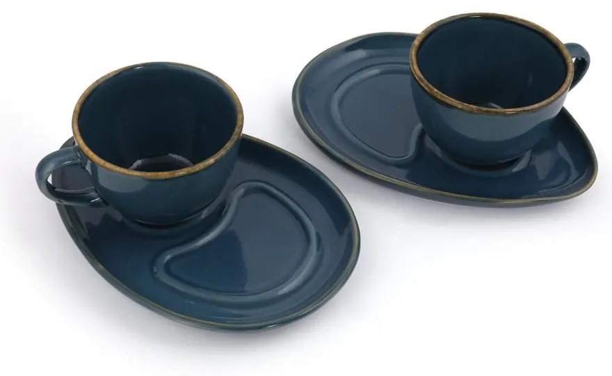 Tazze in ceramica blu scuro in set da 2 pezzi 0,21 l - Hermia