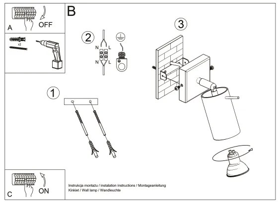 Brilagi - Luce Spot da parete a LED ASMUS 1xGU10/7W/230V nero