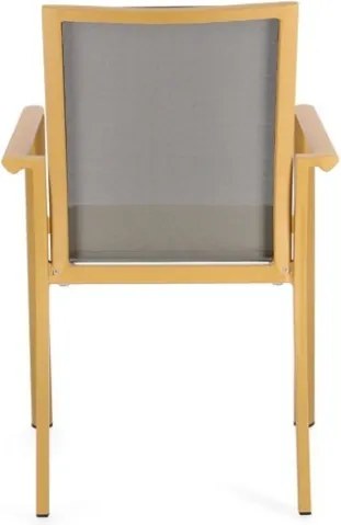 Sedia Da Esterno In Alluminio E Textilene Con Braccioli Konnor Senape Bizzotto